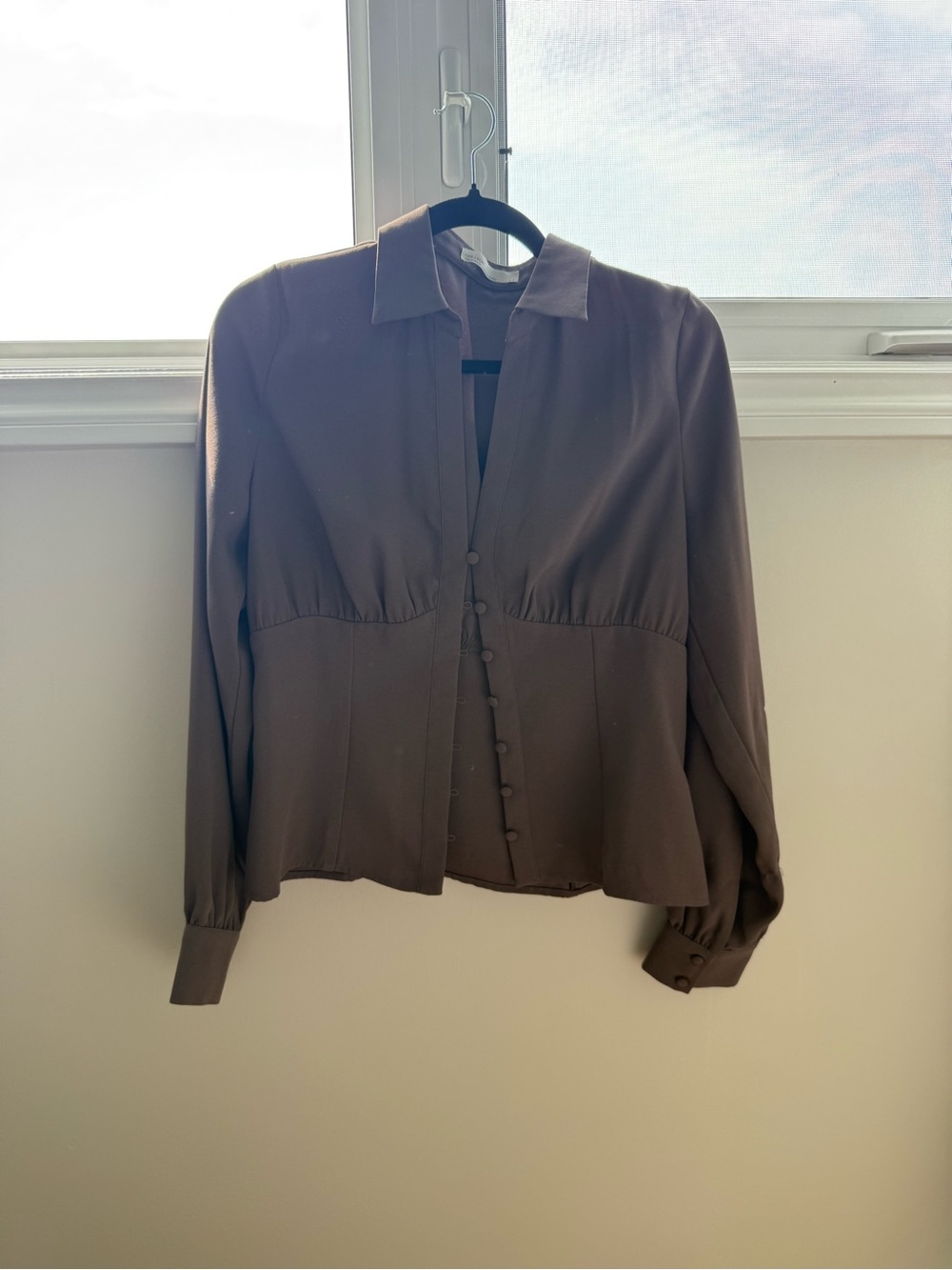 OAK + FORT Brown Button-Front Long-Sleeve Shirt